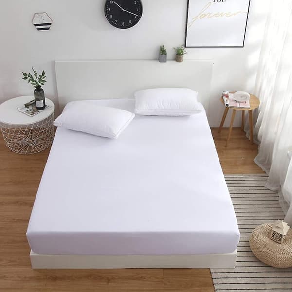 Lakan 150X200 Cup 30 Cm Madrasskydd Polyester Sängset, Vit (Exklusive Örngott)