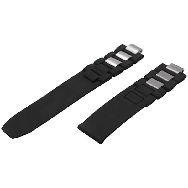 20mm silikoninen kellon ranneke Chronoscaph Autoscaph 21 -kelloon, musta