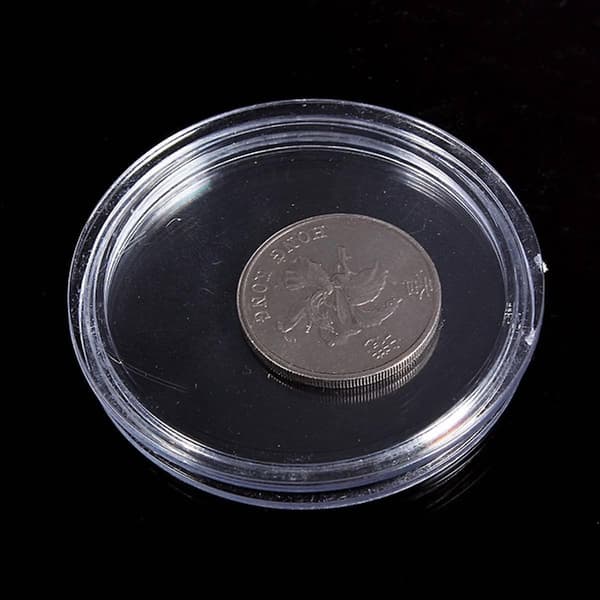 10 st transparenta små plastmyntboxar 18 mm