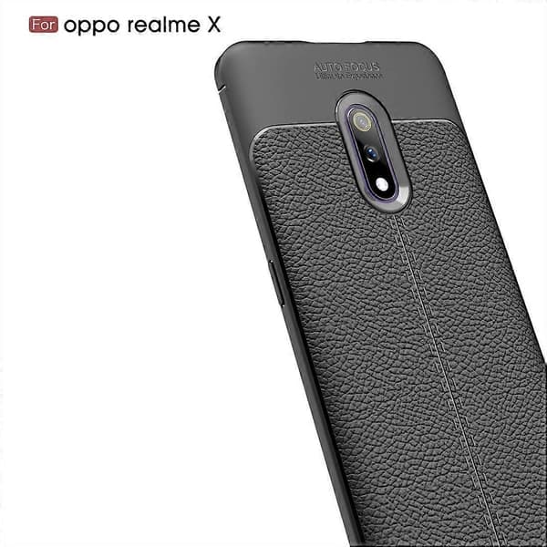 Litchi Tekstur TPU Støtsikkert Deksel for OPPO Realme X