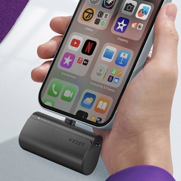 Mini Extern Laddare 5000mAh Connector Lightning Power Delivery 20W