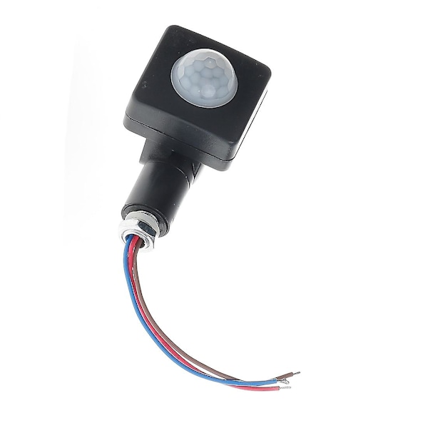 AC85-265V IP65 Rörelsesensor Justerbar PIR-brytare Ultratunn LED-lampa PIR Utomhus Rörelsesensordetektor, 10mm Svart
