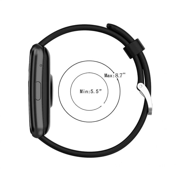 Blød silikone urrem til Huawei Fit Watch Tia-b09 Tia-b19 Sort