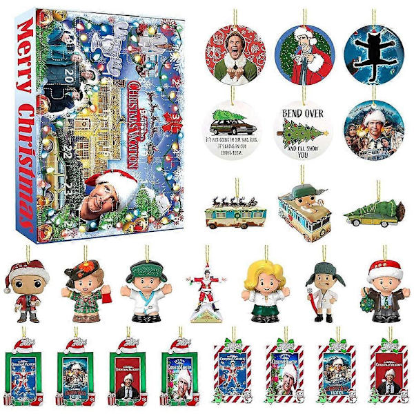 2024 Juleferie Adventskalender National Lampoons 24 Dage Jul Nedtælling Hængende Pynt Dekoration Blind Box Gave