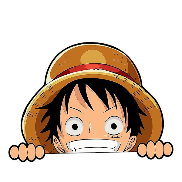 ONE PIECE Monkey D. Luffy Peeker -tarrat - Anime-hahmoja kurkistavat auton tarrat moottoripyörään, polkupyörään, puskuriin, ikkunaan