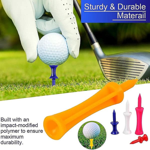 70 stk. Golf Tees, Blandede Størrelser Plastik Golf Tee, I Flere Farver