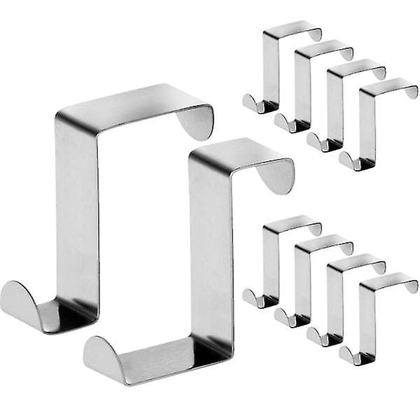 Vändbara Dörr- och Skåpskrokar, 10-pack Silver
