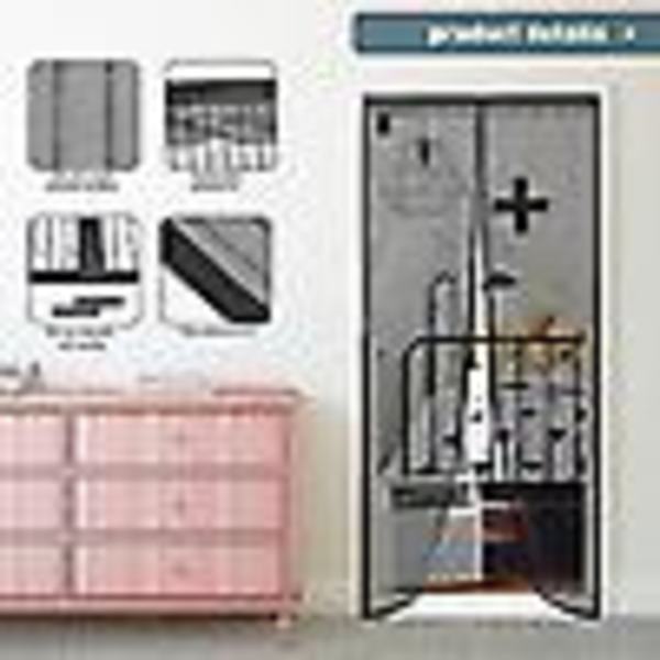 Velcro-stribet dørgardin sort fuld velcro 110cm * 210cm