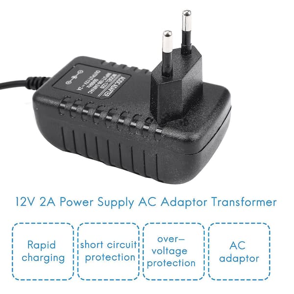 Ac/Dc 12V 2A 24W Strömadapter Transformator För 5050 3528 Led Strip Ljus Eu-kontakt