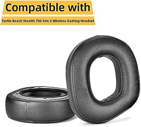 Protein Leather Øreputer Øreputer Øreputer for Turtle Beach Stealth 700 Gen 2 Trådløst Spillhodetelefon, Svart