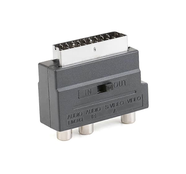 SCART-sovitin - SCART 3 RCA:lle ja S-Video-sovittimelle