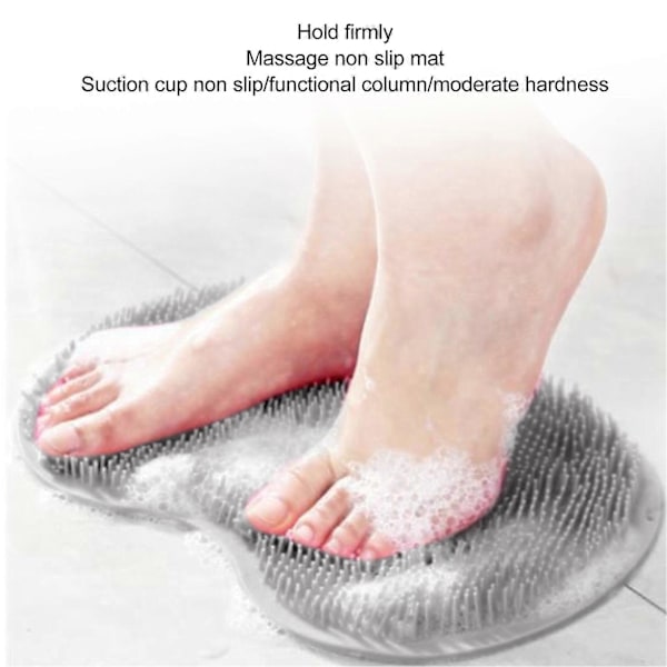 4 stk. Brusebad Ryg Fod Skrubbe Måtte Med Sugekopper Bade Fod Massage Ryg Skrubber Anti Slip Rengøringsmåtte Til Hjemmebrug