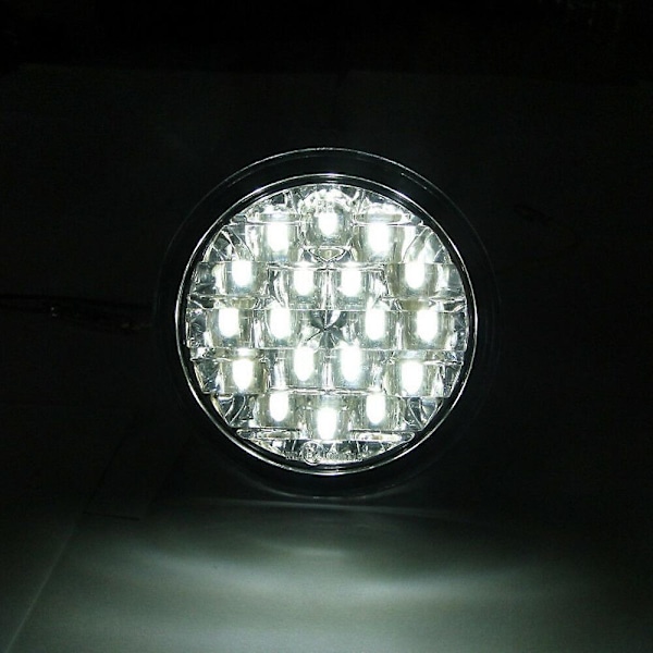 2 st DC 12V 18 LED DRL Runda Bil Dimljus Körning Dagsljus Vit