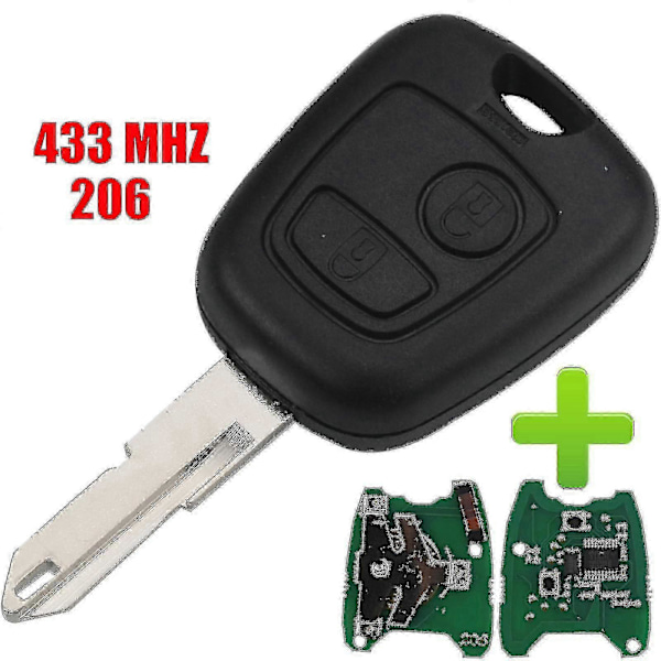 433MHz Fjärrkontroll Bilnyckel med Id46 Chip - Kompatibel för Peugeot 107, Citroen C1/C3, Toyota Aygo (2005 - 2014)