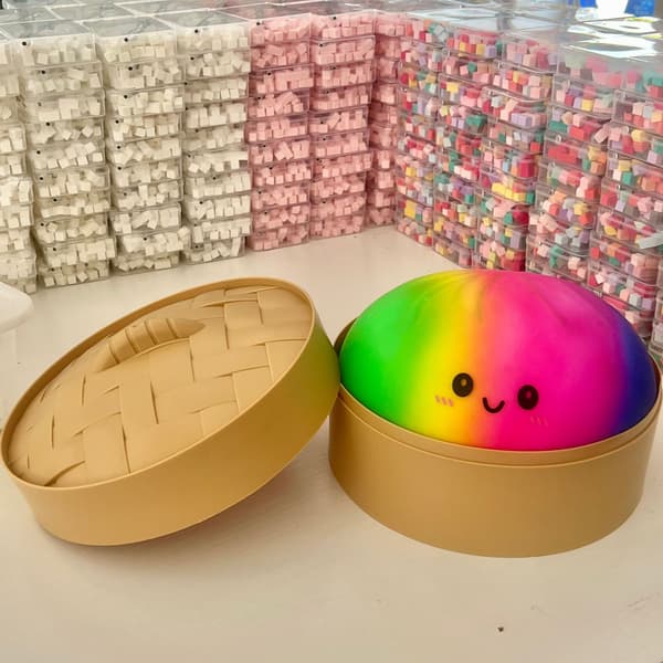 Söt Jättedumpling-formad Långsamt Stigande Stressboll – Extra Stor, Mjuk, Långsamt Stigande Dumpling Stressboll (25cm)