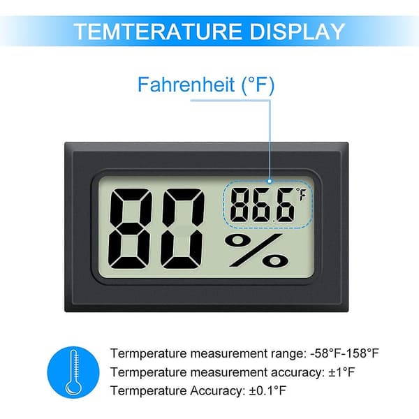 2 stk Mini hygrometer termometer mini digital hygrometer, hygrometer innendørs fuktighetsmåler