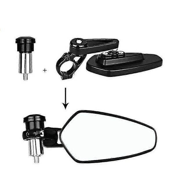 2 stk. Motorcykelspejle Passer til 78\" 22 mm Styr Ende Sidespejl Universal Motorcykel Cykel Styr Bakspejle