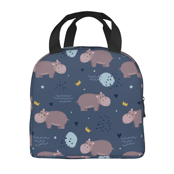 Hippo Eläin Lounaskassi Uusiokäyttöinen Eristävä Lounaslaatikko Kawaii Vedenpitävä Lounaskassi Naisille Miehille Toimisto Työ Piknik