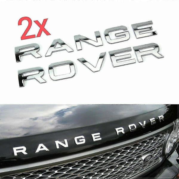 Chrome Range Rover Grill Emblem för Motorhuv och Baklucka (2-pack)