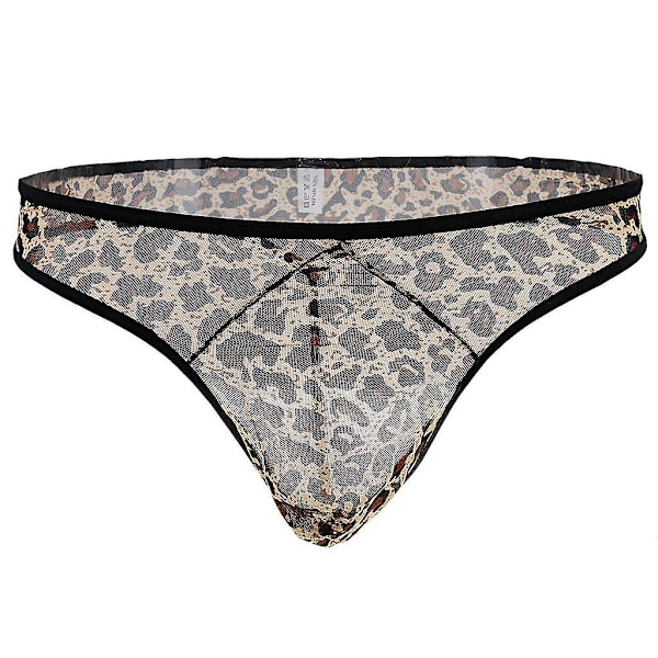Kuumat seksikkäät miesten leopardikuvioiset pussialushousut G-string stringit