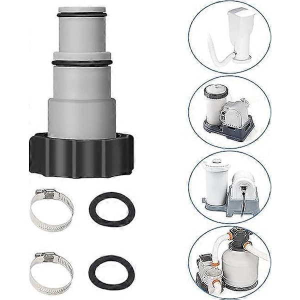 Pooladapter för Intex poolanslutningsset slangadapter 32-38mm för poolpumpar