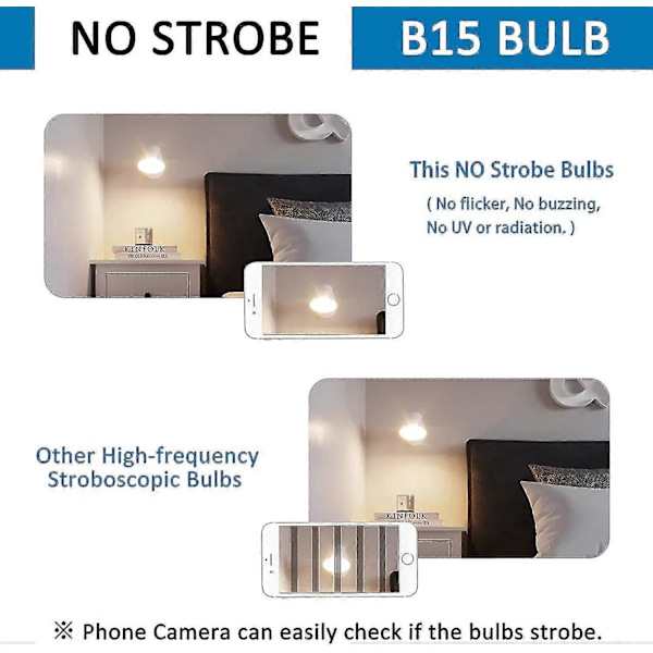 5W LED Symaskinslampa B15d, 12-24V, 300lm Varmvit 3000k, Ej dimbar, B15 Bajonettlampa För Köksfläkt, Symaskin, 2st