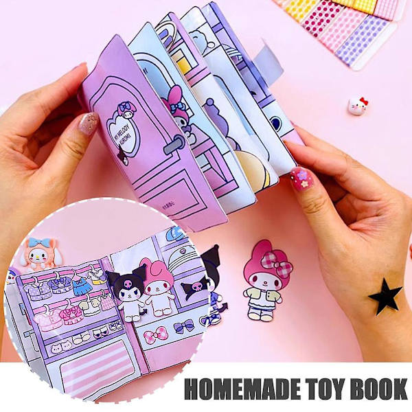 Hemgjord Sanrio Leksaksbok Kulomi DIY Handgjorda Leksaker Tyst Hemgjord Sanrio Bok Leksaksbok