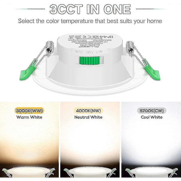 1 stk. 7W Hvid LED Downlight Indbygget Loftlamper Spotlys
