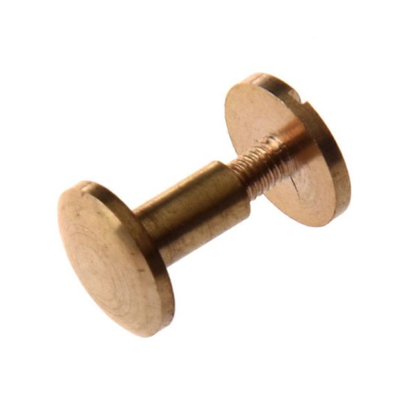 10x Arc Solid Brass Button Stud -ruuvi, messinki, nahkavyö 8mm