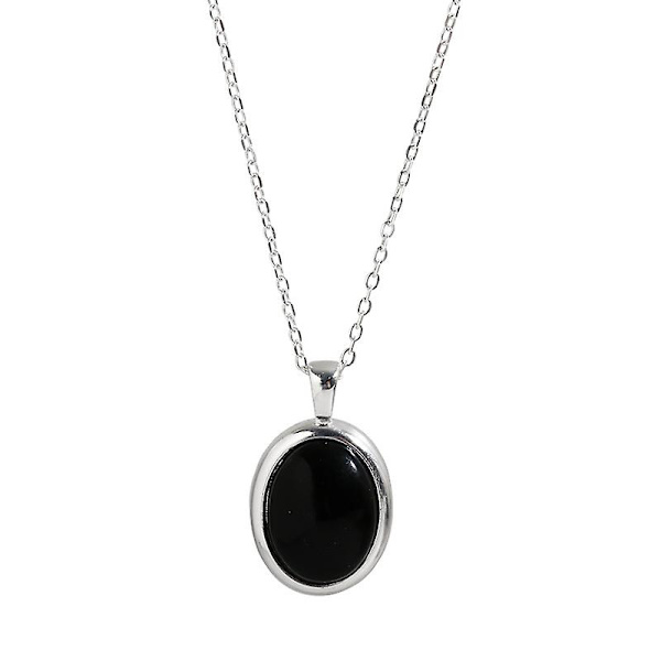 Vintage Sort Halskæde med Sort Onyx