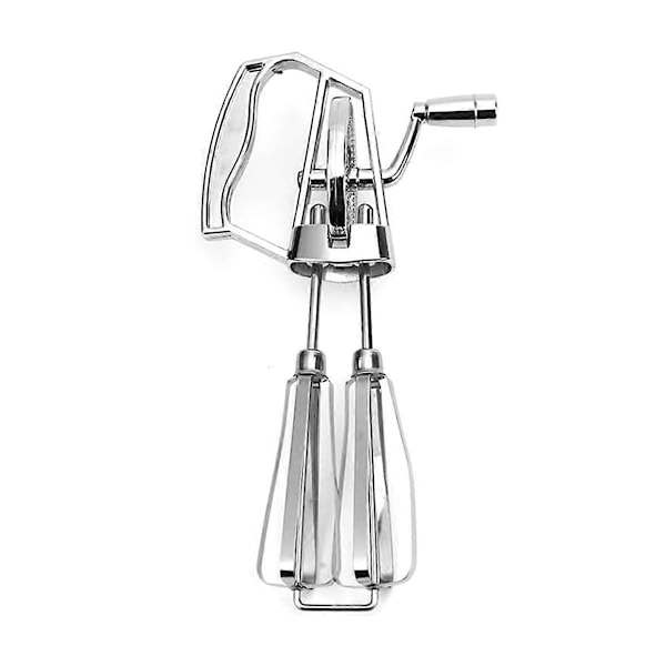 Manuell Äggvisp Handvev - Rostfri Visp, Ergonomiskt ABS-handtag, Kompakt Design för Enkel Blandning Silver