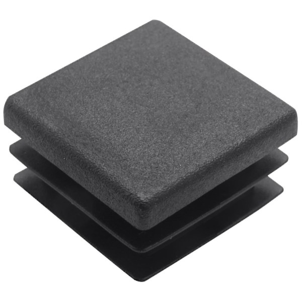 100 stk. Plastfirkantede Rørindsatser Endeproppe 20mm x 20mm Sort
