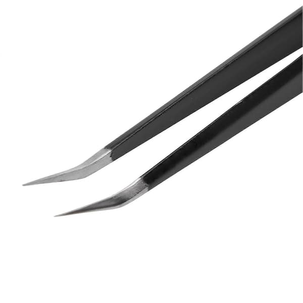 Profesjonell øyenvippe pinsett rustfritt stål vippe extensions poding sminkeverktøy svart 12,5 cm / 4,9 tommer