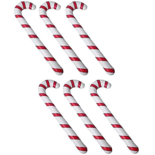 6 stk 86 cm oppblåsbare pepperkake-stokker til julepynt