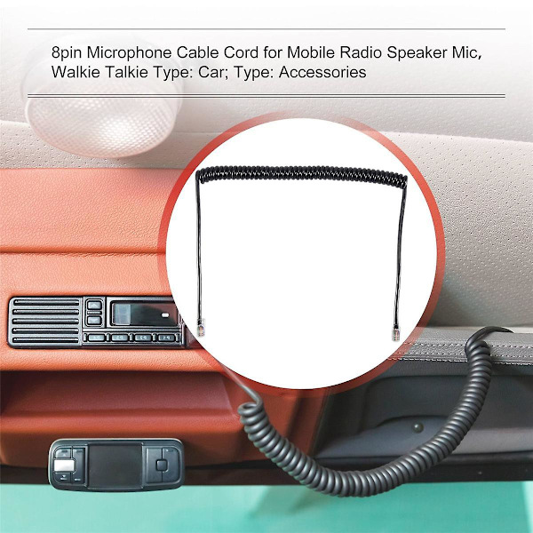 8-polig mikrofonkabel för Icom mobilradio högtalarmikrofon HM-98 HM-133 HM-133v HM-133s DTMF