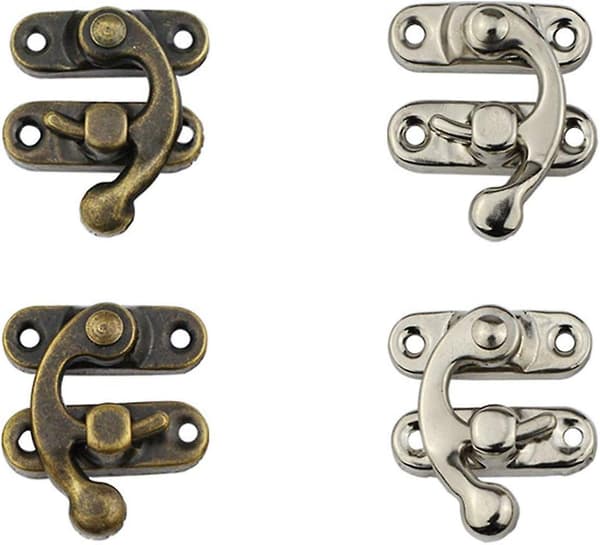 Sæt af 20 Antik Bronze Latch Hasps med Højre Svingarm