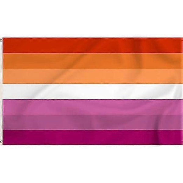 Solnedgångs Lesbisk Stolthet Flagga Levande Färg och UV-Resistent Canvas Topp och Dubbelsydd Solnedgång Stolthet