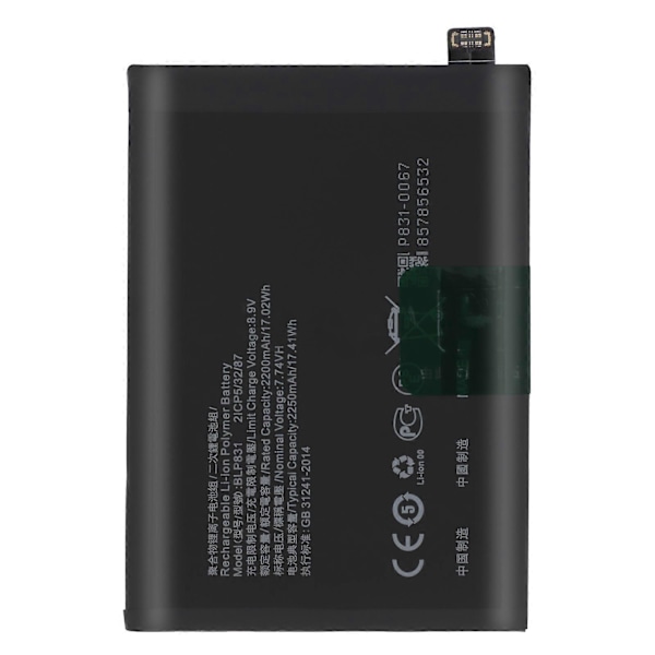 Internt batteri til Oppo Find X3 Pro 4500mAh model BLP831, Sort