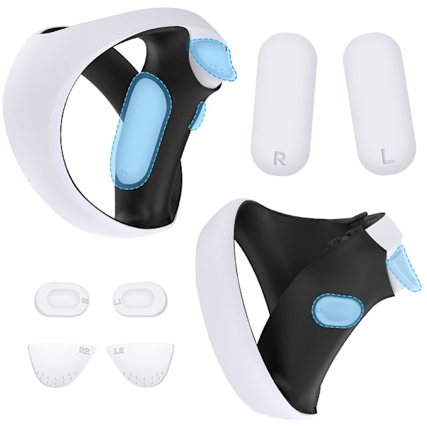 Sklisikker Silikonpute for PSVR2-kontroller - Svettebestandig Håndtak og Triggerbeskyttende Deksel for PS VR2 Playstation VR2 Tilbehør