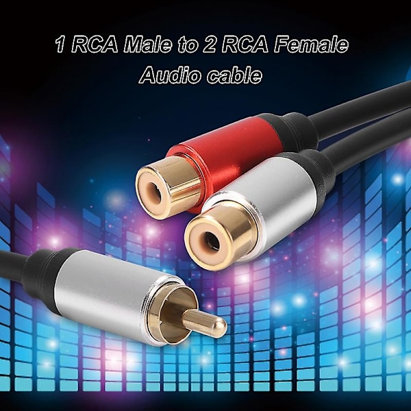 Audio Splitter-kabel Profesjonell Stabil Signal Gullbelagt 25cm 2 RCA Hunn til Hann Stereo Audioledning for PC Jikaix