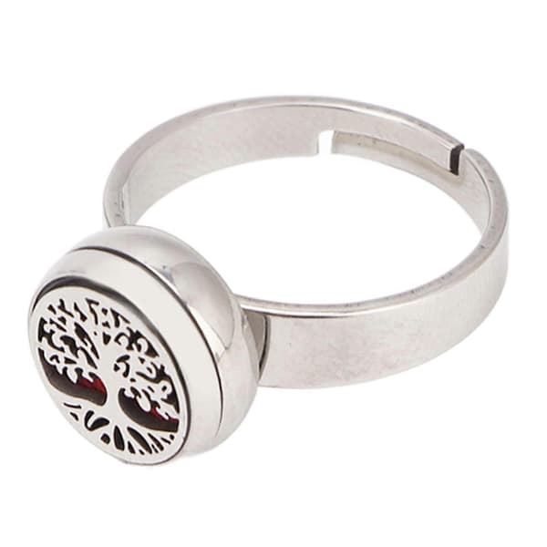 Aromaterapi Fingerring Justerbar Rustfrit Stål Mode Bærbar Mini Æterisk Olie Fingerring til Kvinder Type 1YMMR)