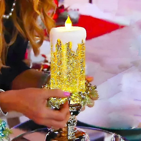 LED-lys Julelys Juleblanding Flammeløs -vennlig Skrivebordslysende Ornament Med Stativ Dekor