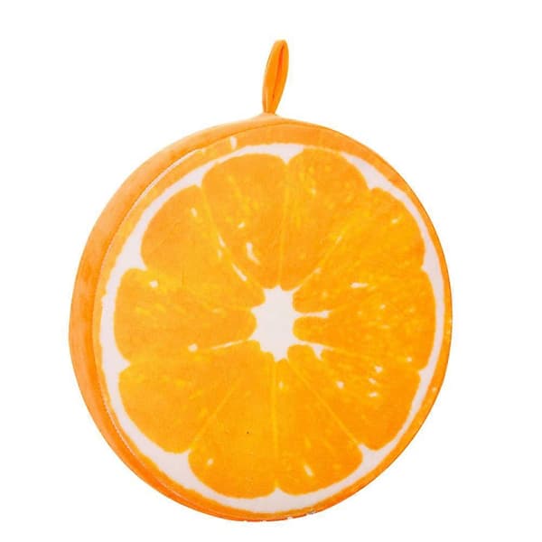 33cm 3D Frukt Appelsin Pluss Pute Puter Hjem Kontor Sofa Dekorasjon Sete Stolpute Gulvmatte