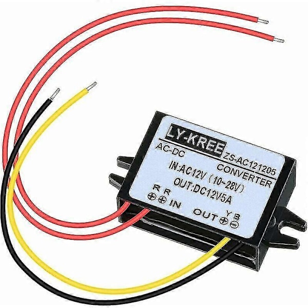AC-DC Strömkonverter AC 12V (10-28V) till DC 12V Spänningsomvandlare Modul Spänningsregulator AC till DC Spänningsomvandlare, IP68 Vattentät (3A)