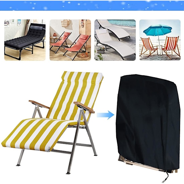 Beskyttende Trekk for Folding Chaise Longue, Trekk Transat Hage Anti-UV, Vanntett, Støvtett, 210D Oxford Housse Relax Hage for Stoler, Faut