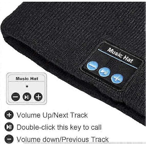 Bluetooth-mössa för män - hemliga julklappar, julklappspåfyllnad för män, pappa, make, tonåringar, coola, svarta, en storlek