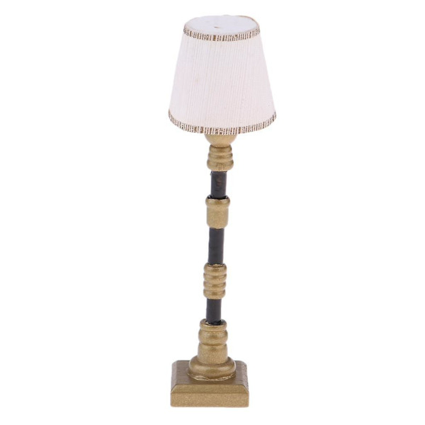 3x1/12 Dukkehuss Miniature Møbler Hvid Lampskærm Gulvlampe Lys