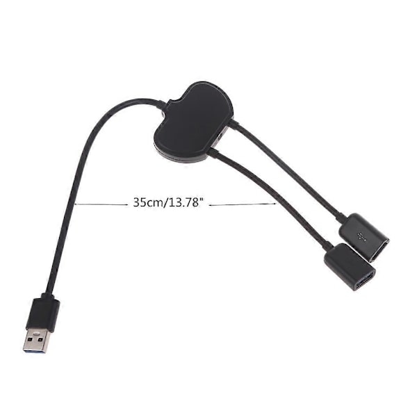 1 stk. USB 3.0 A 1 Han til 2 Dobbelt USB Hun Data Hub Strømadapter Y Splitter