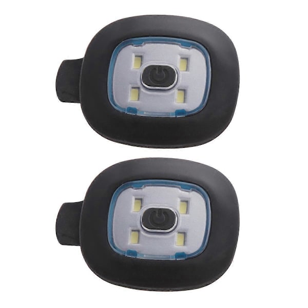 2 stk USB-oppladbare lys for LED-lue, utskiftbar hodelysklokke DIY-lue-lys for menn og kvinner