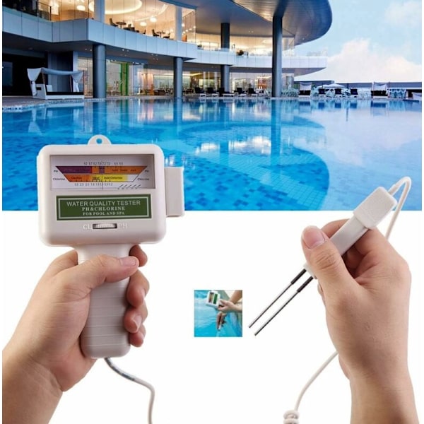 Gratis klor- og pH-tester 2 i 1 digital vannanalysemonitor